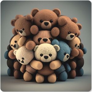 Muismat XXL - Bureau onderlegger - Bureau mat - Teddybeer - Knuffel - Bruin - Design - Jongens - Meisjes - 60x60 cm - XXL muismat
