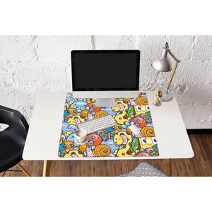 Muismat XXL - Bureau onderlegger - Bureau mat - Design - Dieren - Bloemen - Grappig - Jongen - Meisje - 80x80 cm - XXL muismat