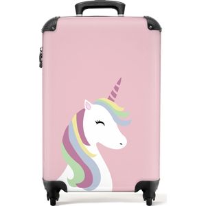 NoBoringSuitcases.com® - Unicorn - Koffer Kind Meisje - Roze - Kindertrolley