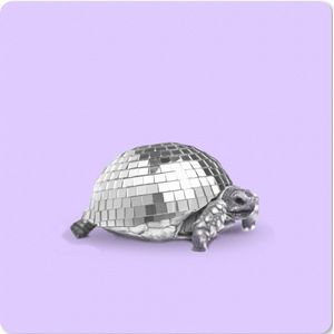Mousepad xxl - Muismat xxl grappig - Bureau accessoires - Schildpad - Discobal - Disco - Dier - Paars - 40x40 cm