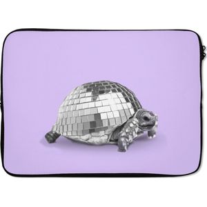 SleevesAndCases - Laptop sleeve - Laptophoes - Schildpad - Disco - Zilver - Paars - Laptop cover - 13 Inch - Laptophoezen