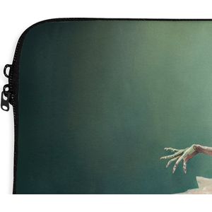 Laptophoes 13 inch - Krokodil - Kroon - Goud - Ballet - Portret - Kids - Laptop sleeve - Binnenmaat 32x22,5 cm - Zwarte achterkant