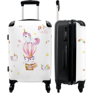 NoBoringSuitcases.com® - Kinderkoffer meisje eenhoorn - Rolkoffer kind - 20 kg bagage