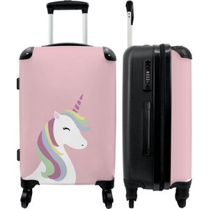 NoBoringSuitcases.com® - Kindertrolley meisjes met Eenhoorn - Koffer kinderen - 20 kg bagage