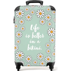 NoBoringSuitcases.com - Groene koffer dames - Past binnen 55x40x20 cm en 55x35x25 cm - Trolley handbagage vrouwen - Valiezen met wieltjes volwassenen - Reiskoffer op wielen groen - Suitcase cabin - Rolkoffer lichtgewicht - Vakantie benodigheden