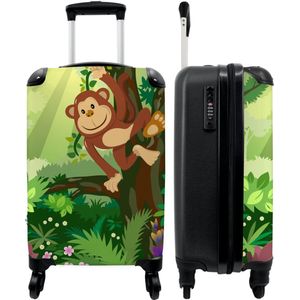 NoBoringSuitcases.com - Jungle kinderkoffer - Past binnen 55x40x20 cm en 55x35x25 cm - Handbagage koffertje baby - Trolley op wieltjes - Reiskoffer met wielen - Rolkoffer weekendtas - Kindertrolley geschikt voor jongen en meisjes - Koffer kinderen