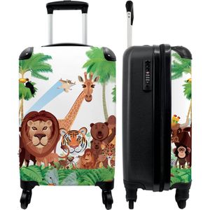 NoBoringSuitcases.com® Luggage Handbagage Koffers & Trolleys Dieren - Jungle - Tekening - Illustratie - 55x35x25cm