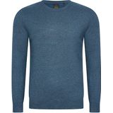 Mario Russo - Herenpullover - Jeans Blauw - Ronde Hals