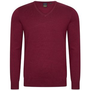 Mario Russo - Herenpullover - Bordeaux - V-hals