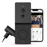 FlinQ Slimme Deurbel - Deurbel Draadloos - Deurbel met Camera - Incl Gong - 1080P HD - Zwart