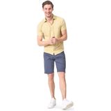 Mario Russo Korte Mouwen Overhemd - Overhemd heren - Polo Shirt Heren - t shirt heren - M - Licht olijfgroen