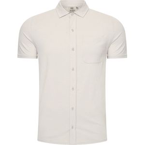 Mario Russo Korte Mouwen Overhemd - Overhemd heren - Polo Shirt Heren - t shirt heren - M - Steen Grijs