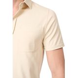 Mario Russo Korte Mouwen Overhemd - Overhemd heren - Polo Shirt Heren - t shirt heren - M - Beige