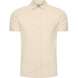 Mario Russo Korte Mouwen Overhemd - Overhemd heren - Polo Shirt Heren - t shirt heren - M - Beige
