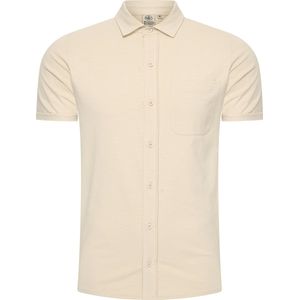 Mario Russo Korte Mouwen Overhemd - Overhemd heren - Polo Shirt Heren - t shirt heren - M - Beige
