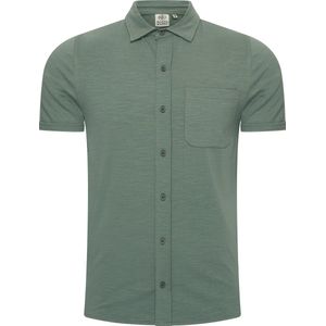 Mario Russo - Korte Mouwen Overhemd - Eend Groen - Katoen