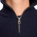 Mario Russo - Rib Skipper - Heren Trui - Navy - Katoen