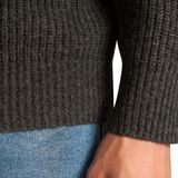 Mario Russo - Rib Skipper - Heren Trui - Antraciet - Half Zip