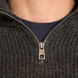 Mario Russo - Rib Skipper - Heren Trui - Antraciet - Half Zip