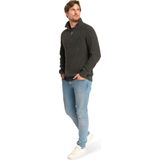 Mario Russo - Rib Skipper - Heren Trui - Antraciet - Half Zip