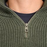 Mario Russo - Rib Skipper - Heren Trui - Agave Groen - Half Zip