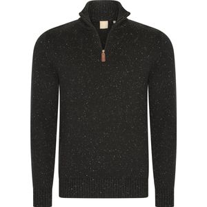 Mario Russo - Skipper - Heren Trui - Zwart - Half Zip