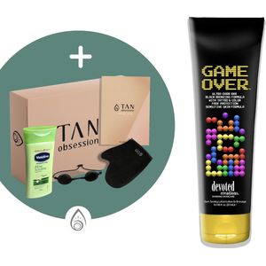 Devoted Creations ® Game Over - Zonnebankcreme - Zonnebankcremes - Zonnebank creme - Met Bronzer - Incl. Exclusieve Tan Obsession Giftbox - 250 ML