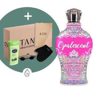 Devoted Creations ® Opalescent - Zonnebankcreme - Zonnebankcremes - Zonnebank creme - Met Bronzer - Incl. Exclusieve Tan Obsession Giftbox - 360 ML