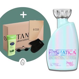 Devoted Creations ® Prismatica - Zonnebankcreme - Zonnebankcremes - Zonnebank creme - Met Bronzer - Incl. Exclusieve Tan Obsession Giftbox - 400 ML