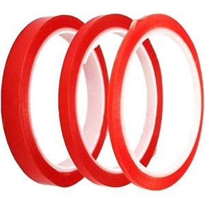 Dubbelzijdig Tape - 4 mm - Rood - Transparant - 1 stuk