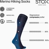 STOX - Merino Wandelsok - Kniehoge - Compression - Zwart - Merinowolblend