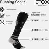STOX - Energy Socks - Compressiekousen - Zwart/Grijs - Gevoerde Teen en Hiel