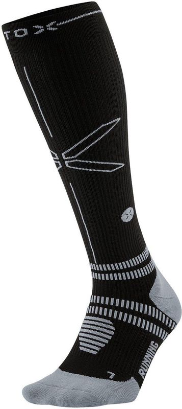 STOX - Energy Socks - Compressiekousen - Zwart/Grijs - Gevoerde Teen en Hiel