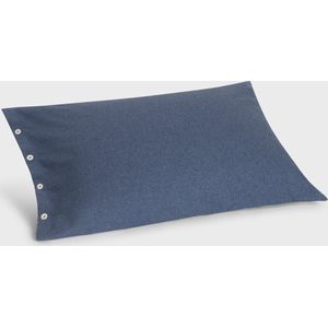 Yumeko kussensloop velvet flanel denim blauw 50x70 - Biologisch & ecologisch - 1 stuk