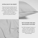 Yumeko kussensloop percal katoen misty grijs Bio, eco & fairtrade 1 stuk