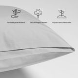 Yumeko kussensloop percal katoen misty grijs Bio, eco & fairtrade 1 stuk