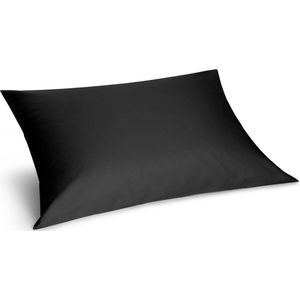 Yumeko kussensloop katoen satijn antraciet 70x90 - Bio, eco & fairtrade - 1 stuk