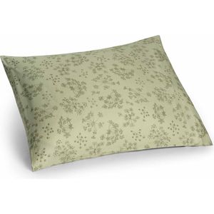 Yumeko kussensloop katoen satijn groen bloom 60x70 - Biologisch & ecologisch - 1 stuk