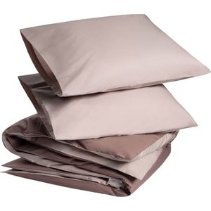 Yumeko overtrekset percal dubbelzijdig roze/mauve 240x220 + 2/60x70 - Bio, eco & fairtrade