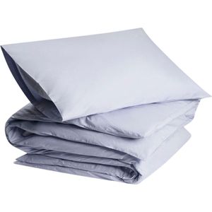 Yumeko overtrekset percal lavender blauw 140x220 + 1/60x70 - Bio, eco & fairtrade