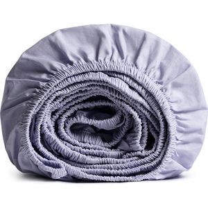 Yumeko hoeslaken percal lavender blauw 90x200x30 - Bio, eco & fairtrade
