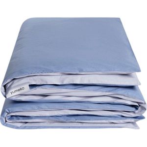 Yumeko kinderdekbedovertrek percal dubbelzijdig lavender/serene blauw 120x150