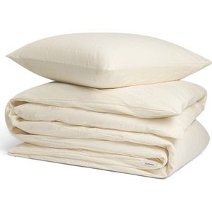 Yumeko - Dekbedovertrek - Seersucker - Wit - Katoen - Biologisch