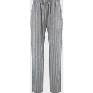 Yumeko - Pyjamabroek - Lichtgrijs/Blauw Stripe - Flanel