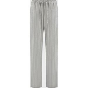 Yumeko - Pyjamabroek - Lichtgrijs/Wit Stripe - Flanel