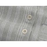 Yumeko - Pyjamashirt - Lichtgrijs/Wit Stripe - Flanel - Dames - XL