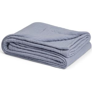 Yumeko - Mousseline Sprei - Kids - Blauw - 100% Biologisch Katoen