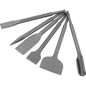 SDS-plus 6 delige beitelset - Beitelset SDS-plus - Boorhamerbeitels - Beitel - Platte beitel - Puntbeitel - Vlakbeitel - Sleuvenbeitel - 250 mm