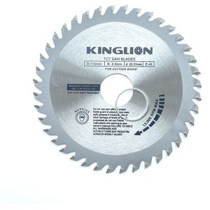 KINGLION zaagblad - Zaagblad hout - 115 x 22,23 mm - Haakse slijper - 40 tanden - hardmetalen - Incl. reductiering 19,8mm