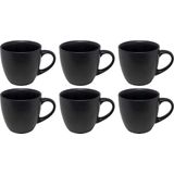 Studio Tavola - Koffiekopjes - Black Tie - 200 ml - 6 Stuks - Mat Zwart